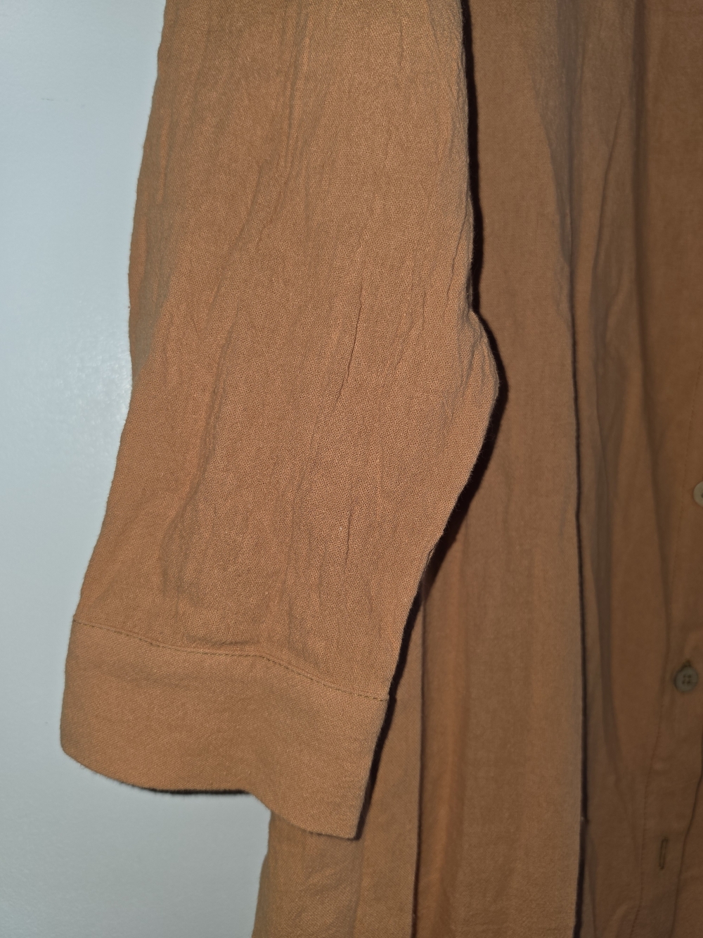 Kuraki Design Dusty Copper Orange Maxi Shirt Dress - Picture 11 of 13